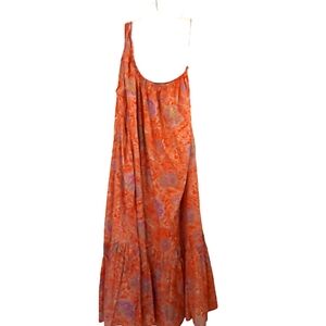 Zara Orange Print Asymmetrical  Dress